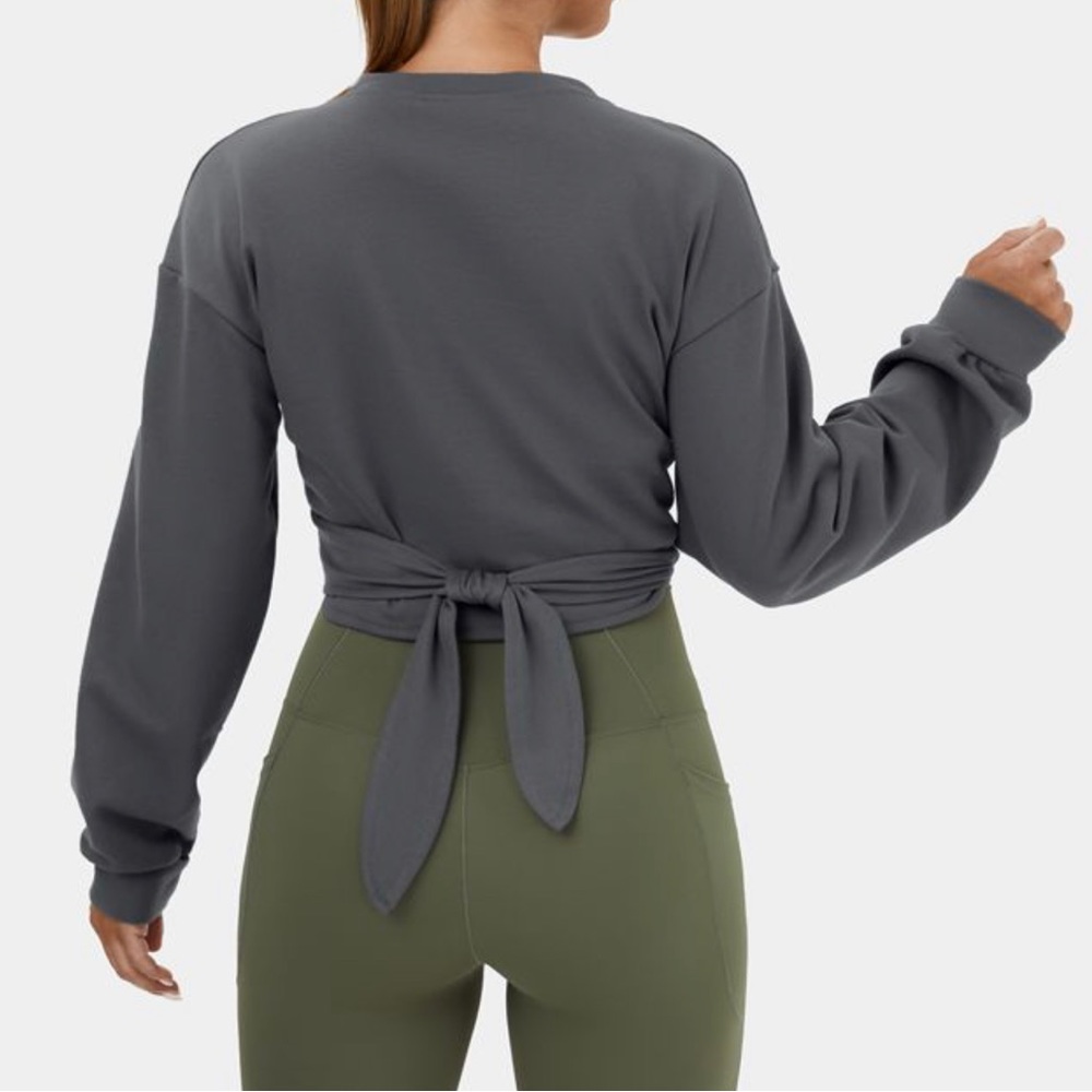 Halara Cropped Sweatshirt Dropped Shoulder Medium - Picture 2 of 7